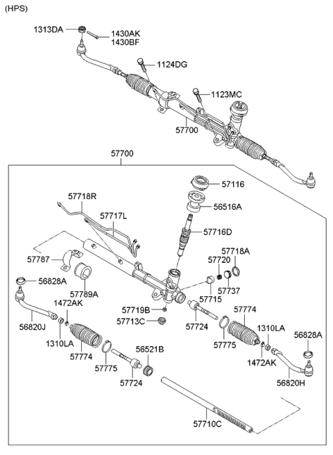 2010 Kia Forte Koup  Bellows-Steering Gear Box Diagram for 5772817000