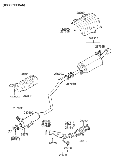 2010 Kia Forte  Gasket Diagram for 2876436010