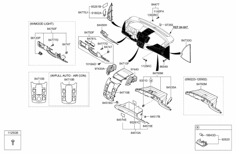 2011 Kia Forte Cover Assembly-Crash Pad Diagram for 847851M152WK