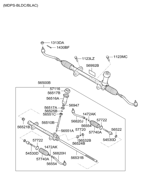 2012 Kia Forte Koup  Bellows-Steering Gear Box Diagram for 577401H000