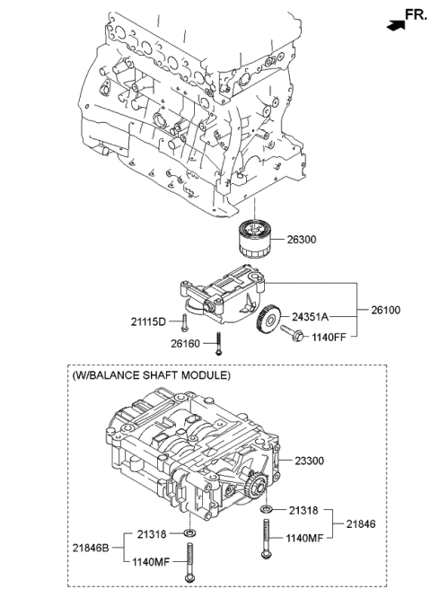 2011 Kia Forte  Sprocket-Oil Pump Diagram for 2131125000