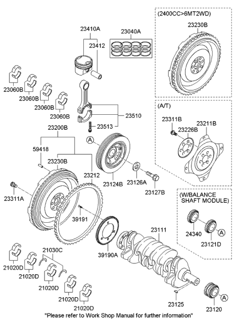 2009 Kia Forte  Rod Assembly-Connecting Diagram for 2351025210