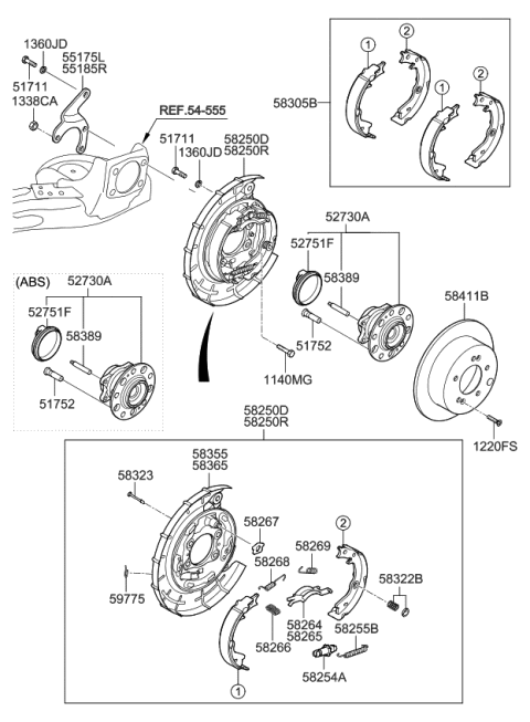 2010 Kia Forte Koup  Rear Bearing Sensor Diagram for 919252K000