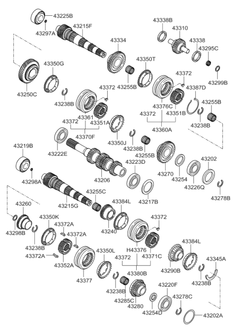2009 Kia Forte Koup  Bearing-Needle Roller Diagram for 4329524300