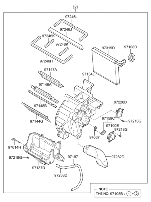 2013 Kia Forte Koup  Lever-Temperature Door Diagram for 972041M000