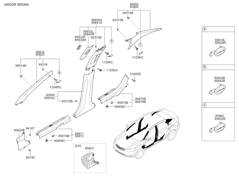2010 Kia Forte Koup  Pad-ANTINOISEK Diagram for 8581438000