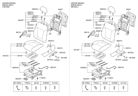 2011 Kia Forte  Frame Assembly-Front Seat B Diagram for 883101M100