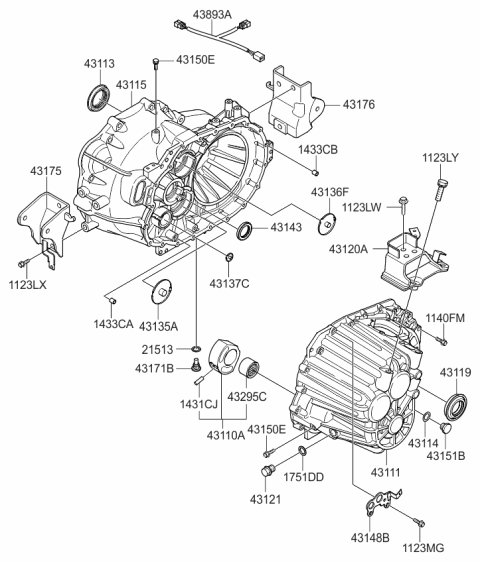 2009 Kia Forte  Bolt-Seal Diagram for 4315024300