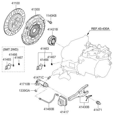 2013 Kia Forte Boot-Release Fork Diagram for 4141722652