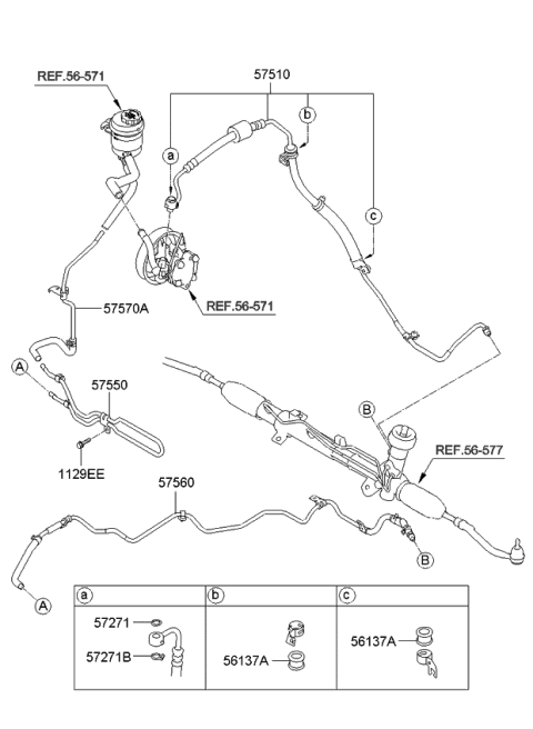 2009 Kia Forte  Tube & Hose Assembly-Ret Diagram for 575601M501