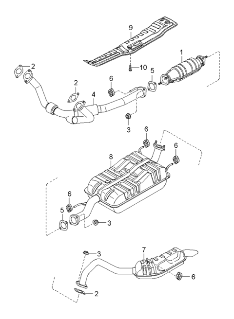 2003 Kia Sorento  Catalytic Converter Assembly Diagram for 2895038610