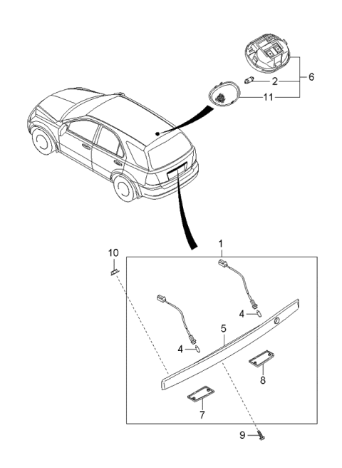 2005 Kia Sorento  Bulb Diagram for 1864305009