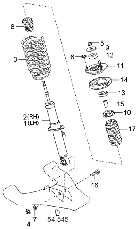 2003 Kia Sorento  Cover-Dust Diagram for 546613E000