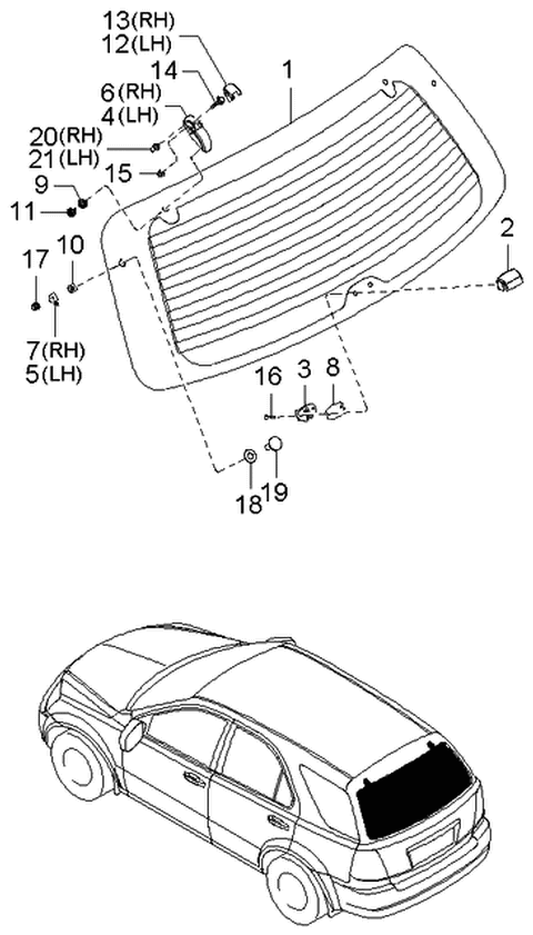 2004 Kia Sorento  Pad Diagram for 871943E000