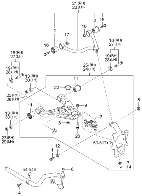 2003 Kia Sorento  Nut Diagram for 1314420001