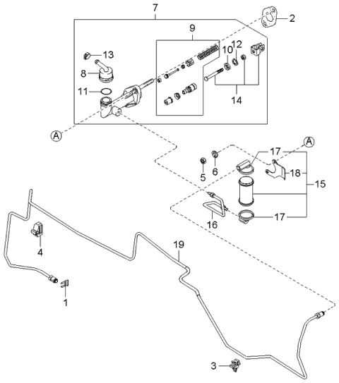 2006 Kia Sorento  Push Rod Assembly Diagram for 416123E000