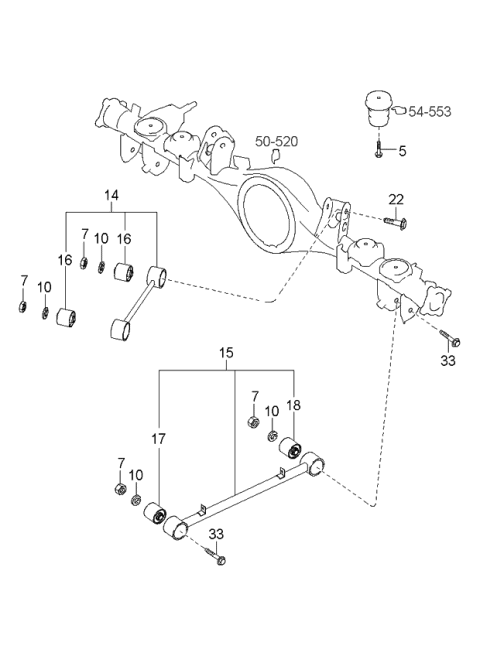 2004 Kia Sorento  Lower Arm Assembly-Rear Diagram for 552303E001