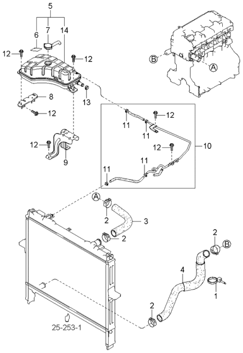 2003 Kia Sorento  Clamp Diagram for 2533124244