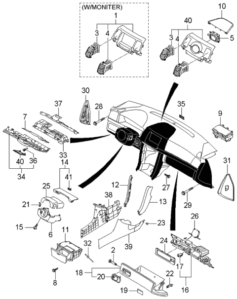 2006 Kia Amanti Plug-Trim Mounting Diagram for 857460200026