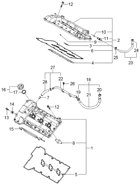 2006 Kia Amanti  Hose-PCV Diagram for 267203C120