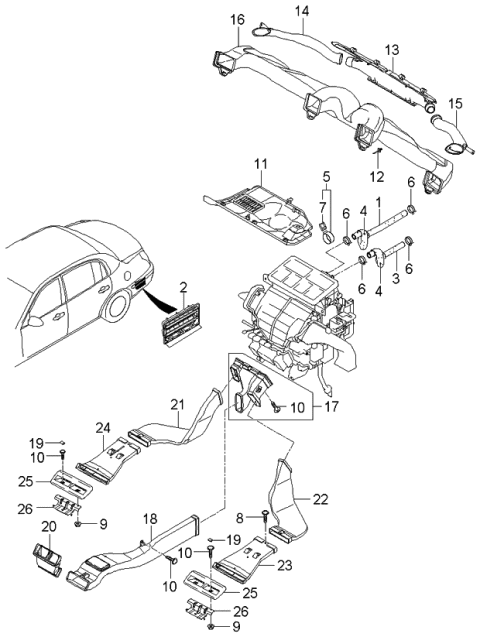 2006 Kia Amanti  Holder-Clip Diagram for 9731817000
