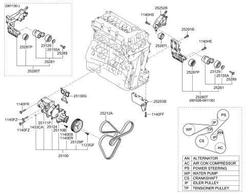 2010 Kia Sorento  PAA YK Diagram for 2528725210
