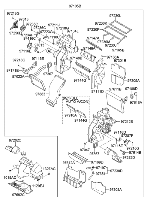 2011 Kia Sorento  Arm-Defroster Door Diagram for 971843K000
