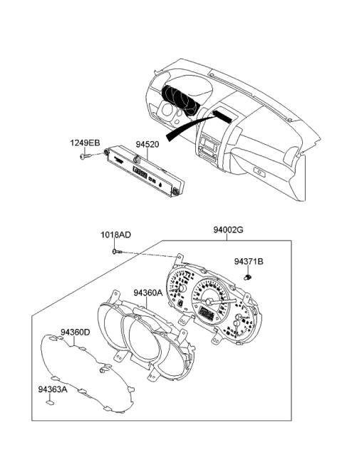 2009 Kia Sorento  Cover-Cushion Diagram for 9436329000