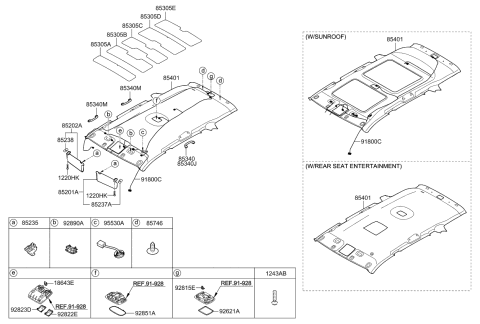 2009 Kia Sorento Lens-OVERHEADEAD Console Diagram for 928012P100