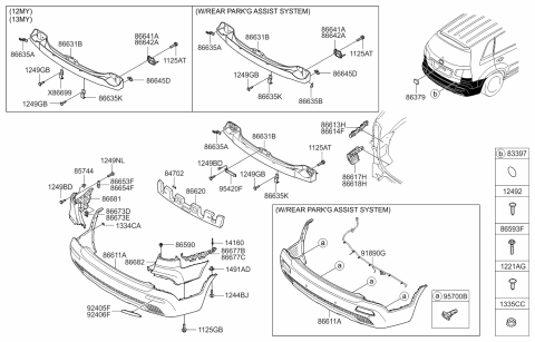 2010 Kia Sorento  Sensor Assembly-ULTRASON Diagram for 957001U100