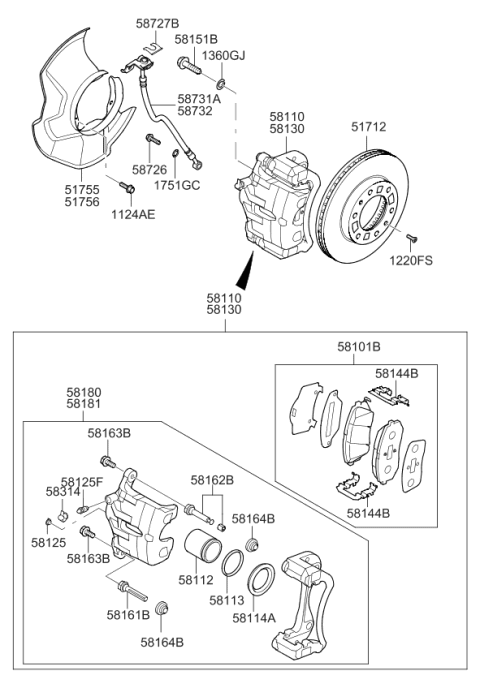 2010 Kia Sorento Bolt-Wahser Assembly Diagram for 1124006126K
