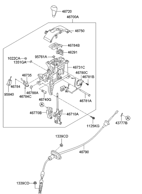 2011 Kia Sorento  Lever Assembly-Engaging Diagram for 467342P100