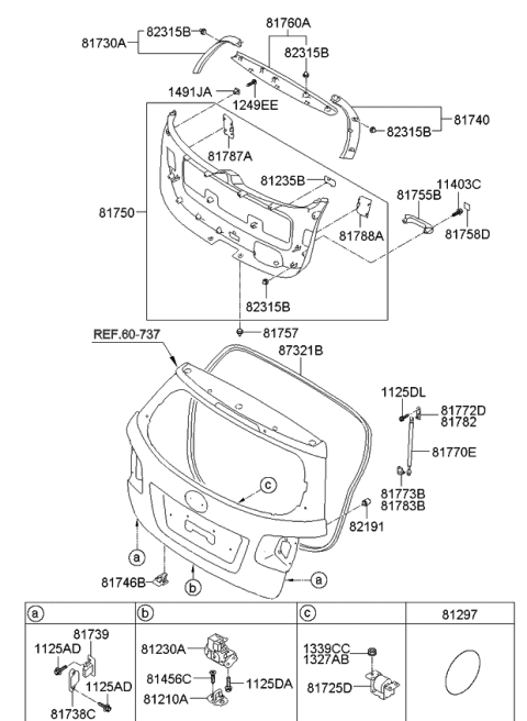 2010 Kia Sorento  Bumper-Door Overslam Diagram for 821911E010