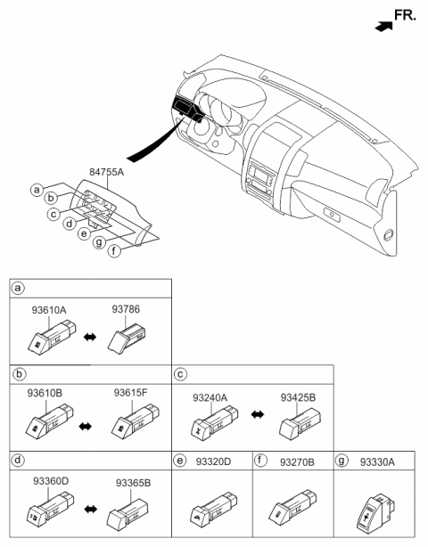 2009 Kia Sorento Switch Assembly-Rear Wiper Diagram for 937491U400