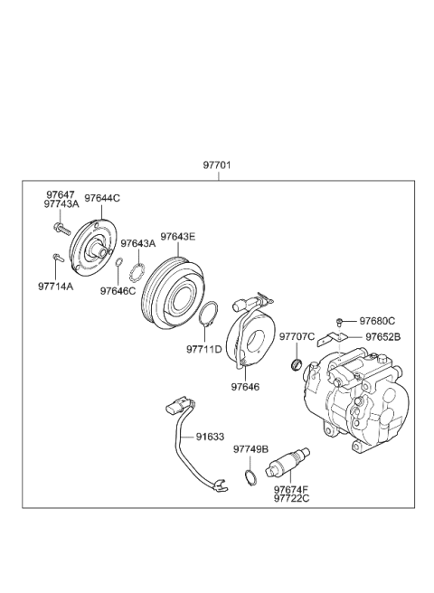 2011 Kia Sorento  Wiring Assembly-Compressor Diagram for 977231U500