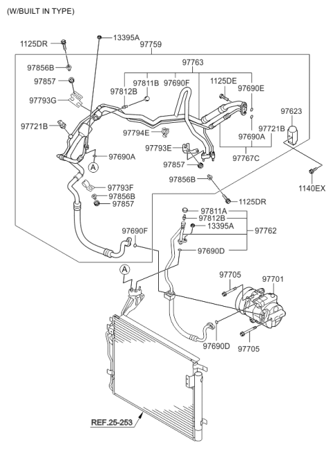 2011 Kia Sorento  Air Conditioner Compressor & Clutch Diagram for 977011U100