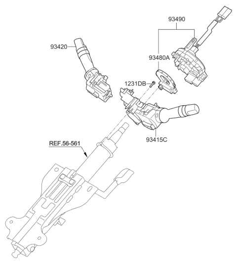 2009 Kia Sorento Switch Assembly-Lighting Diagram for 934101U000
