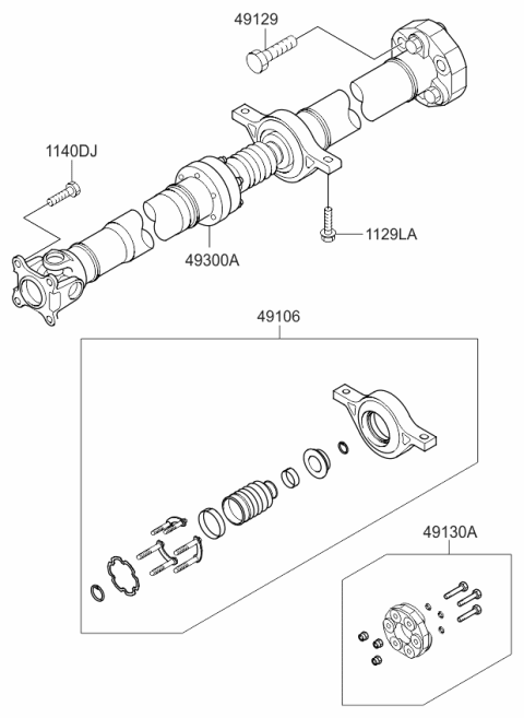 2009 Kia Sorento  Bearing Set Diagram for 495751U000