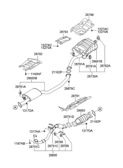 2011 Kia Sorento  Heat Protector Diagram for 287702B000
