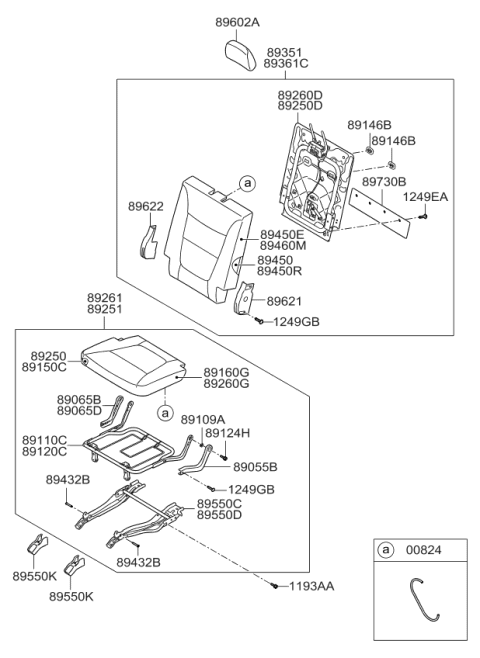 2009 Kia Sorento  Pad Assembly-3ND Seat Cushion Diagram for 892501U510