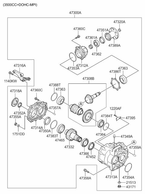 2010 Kia Sorento  Seal-Oil Diagram for 4735039300