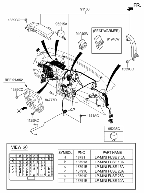 2009 Kia Sorento  Relay Assembly-Stop Sign Diagram for 952352J200