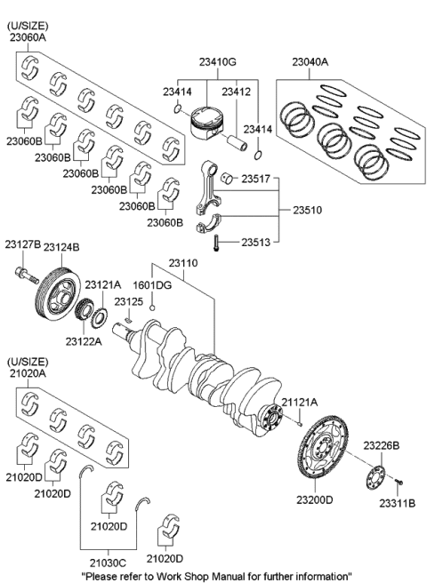 2011 Kia Sorento Rod Assembly-Connecting Diagram for 235103CAB0