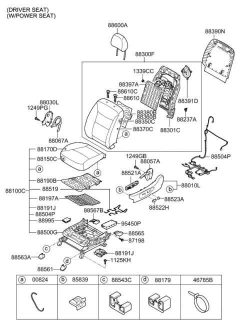 2010 Kia Sorento  Headrest Assembly-Front Seat Diagram for 887001U060LAB