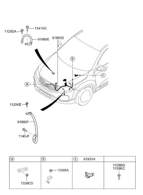 2011 Kia Sorento  Wiring Assembly-Transmission GROUD Diagram for 918651U010