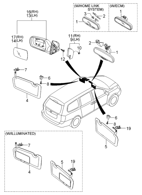 2006 Kia Sedona  Clamp-HOMELINK Diagram for 851303L210