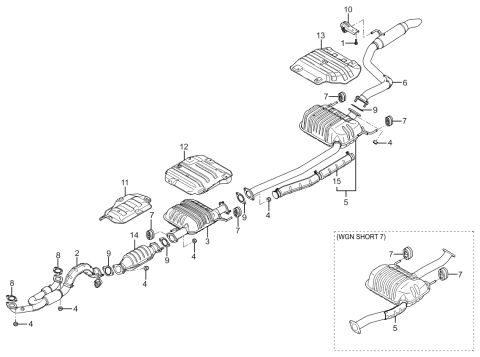 2006 Kia Sedona  Center Muffler Assembly Diagram for 286504D100