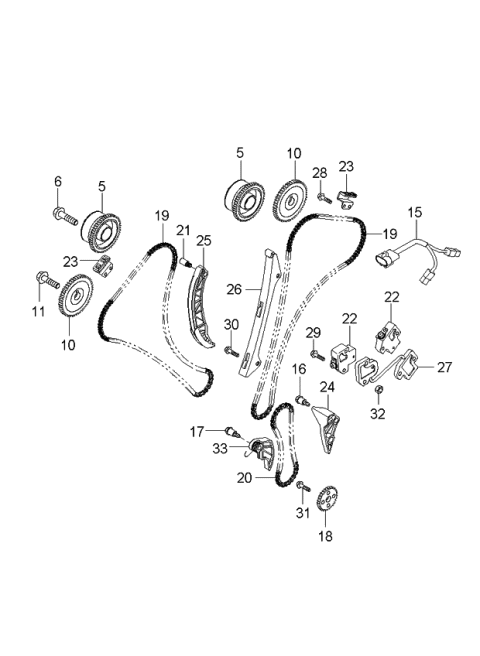2006 Kia Sedona  Sprocket-Exhaust Camshaft Diagram for 242213C100