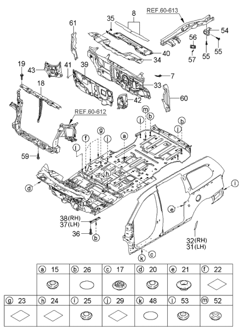 2006 Kia Sedona  Bolt Diagram for 1125212303