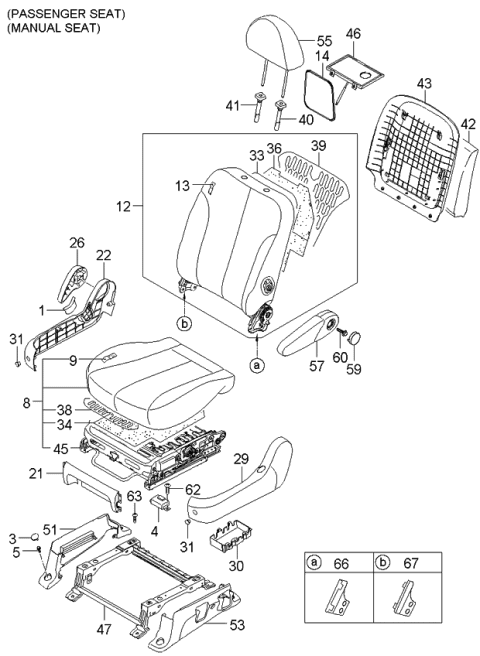 2006 Kia Sedona  Back Assembly-Front Seat RH Diagram for 884004D410CS2